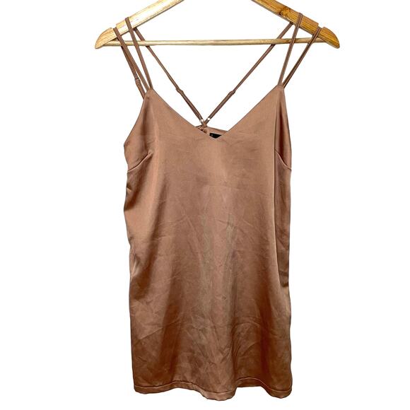 Missguided Dusty Pink Tank 4 Strappy Lightweight V Neck Career - Picture 1 of 4